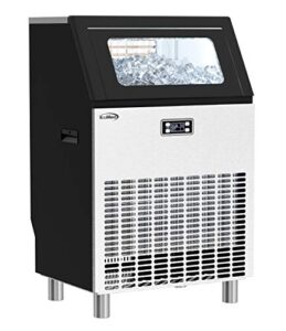 koolmore - cim198 undercounter ice maker machine, commercial and residential, produces 198 lbs. of cubes in 24 hrs, energy efficient for bar, cafe, restaurant or event use, black