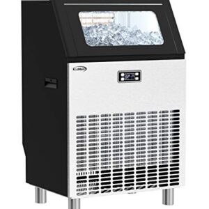 KoolMore - CIM198 Undercounter Ice Maker Machine, Commercial and Residential, Produces 198 lbs. of Cubes in 24 Hrs, Energy Efficient for Bar, Cafe, Restaurant or Event Use, Black