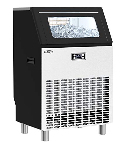 KoolMore - CIM198 Undercounter Ice Maker Machine, Commercial and Residential, Produces 198 lbs. of Cubes in 24 Hrs, Energy Efficient for Bar, Cafe, Restaurant or Event Use, Black