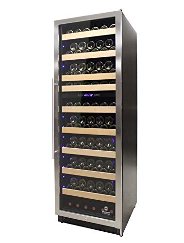 Vinotemp 215 Bottle Wine Cooler Refrigerator, Built-in or Freestanding Wine Fridge with Digital Temperature Control, Glass Door and Safety Lock, Right Hinge, 215 Bottle, Black