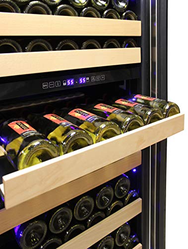 Vinotemp 215 Bottle Wine Cooler Refrigerator, Built-in or Freestanding Wine Fridge with Digital Temperature Control, Glass Door and Safety Lock, Right Hinge, 215 Bottle, Black