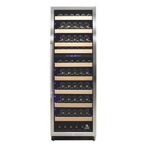 Vinotemp 215 Bottle Wine Cooler Refrigerator, Built-in or Freestanding Wine Fridge with Digital Temperature Control, Glass Door and Safety Lock, Right Hinge, 215 Bottle, Black