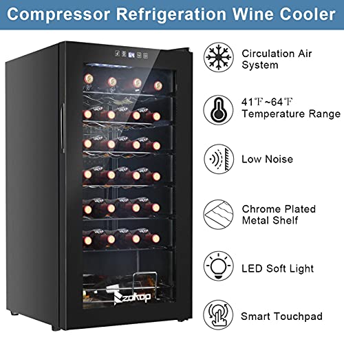 NA American Standard JC-82 AC 115V /60Hz 28Bottle/2.8Cu.Ft/80L/ Compressor Wine Cooler Black