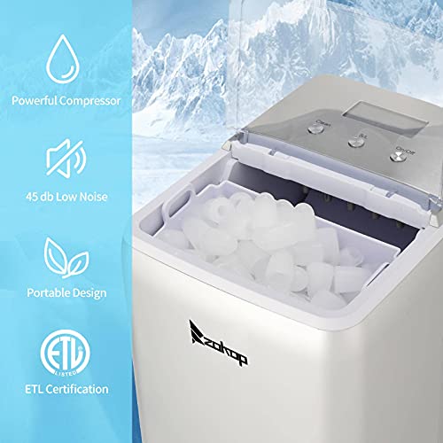 NA 120V 150W 44lbs/20kg/24h Ice Maker ABS Transparent Cover/Display Commercial/Home Silver