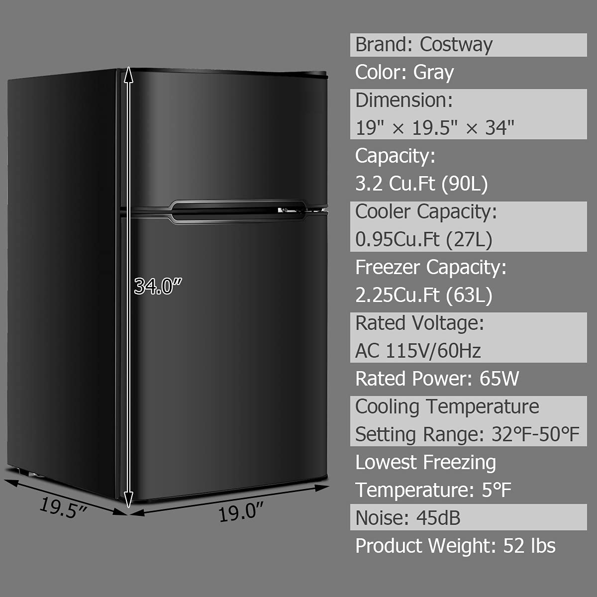 EP22672BK, Rainfally Portable Refrigerator, Black