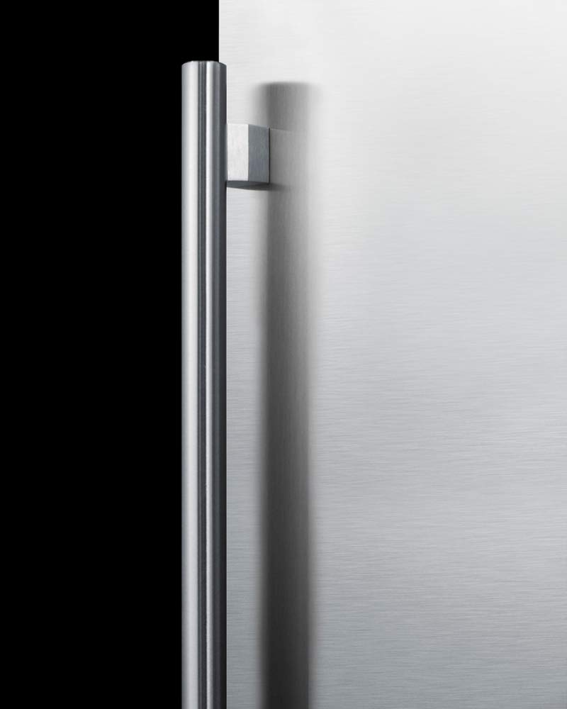 Summit Appliance AL55 Built-in Undercounter ADA Compliant 4.2 cu.ft. 24" Wide All-refrigerator with Stainless Steel Door, Black Cabinet, Door Storage, Lock, Digital Controls and White Interior