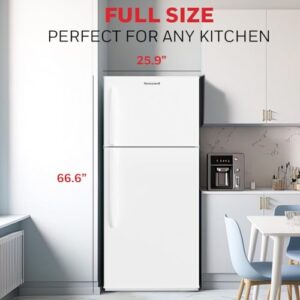 Full Size Refrigerator 18 Cu Ft with Top Freezer, Double Door, Low noise, Removable Glass Shelves, for Home, Office, Garage, Adjustable Temperature Settings, Stainless Steel
