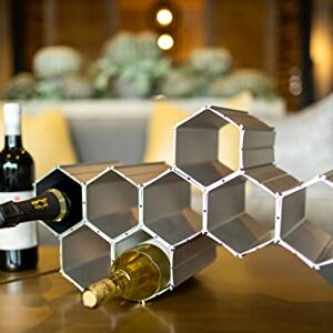 WineHive Bundle - 2 Items Cell Modern Modular Wine Storage System - 20 Cell with Wall Mount Hardware Kit - Black