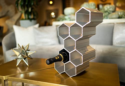WineHive Bundle - 2 Items Cell Modern Modular Wine Storage System - 20 Cell with Wall Mount Hardware Kit - Black