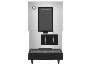 hoshizaki dcm-271bah-os, cubelet ice and water dispenser, air-cooled, hands free dispenser, built in storage bin