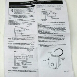 Refrigerator Defrost Timer Control Genuine OEM PARTS W10822278 Replacement for numbers 4339856 945486 1127570 2154912 943428 851160 480561 483212 2188371 1127591 W10822278 PS376605 AP3110896