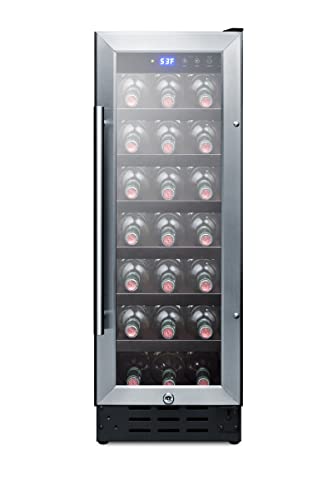Summit Appliance SWC1224B Commercially Approved 12" Wide Built-in Undercounter Wine Cellar Designed for the Display and Refrigeration of Beverages with Digital Thermostat and LED Lighting