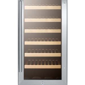 Summit SWC1535B 15" Built-In Undercounter Glass Door Wine Cellar with Lock and Digital Controls, Glass/Black