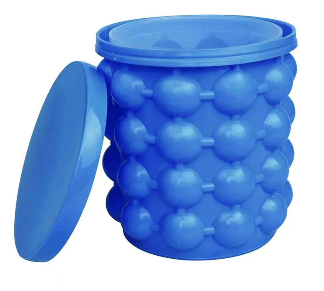 AGGPO The Ultimate Ice Bucket Maker - Ice Maker and Ice Bucket - Blue Silicone Ice Cube Tray Maker - As Seen on Tik Tok - Ice Maker and Storage