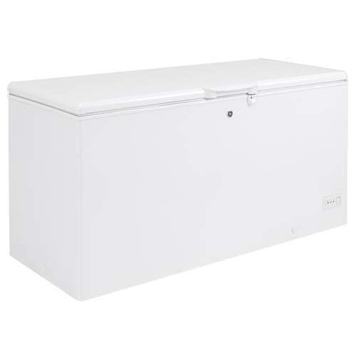 GE FCM16DLWW 65 Inch Freezer with 15.7 cu. ft. Capacity, White Door, Manual Defrost, Energy Star Certified, in White