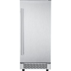 hanover him60701-5ss, 25-lbs storage, vault series ice maker, under counter, home bar kitchen, clear, automatic, garage, stainless steel machine, silver