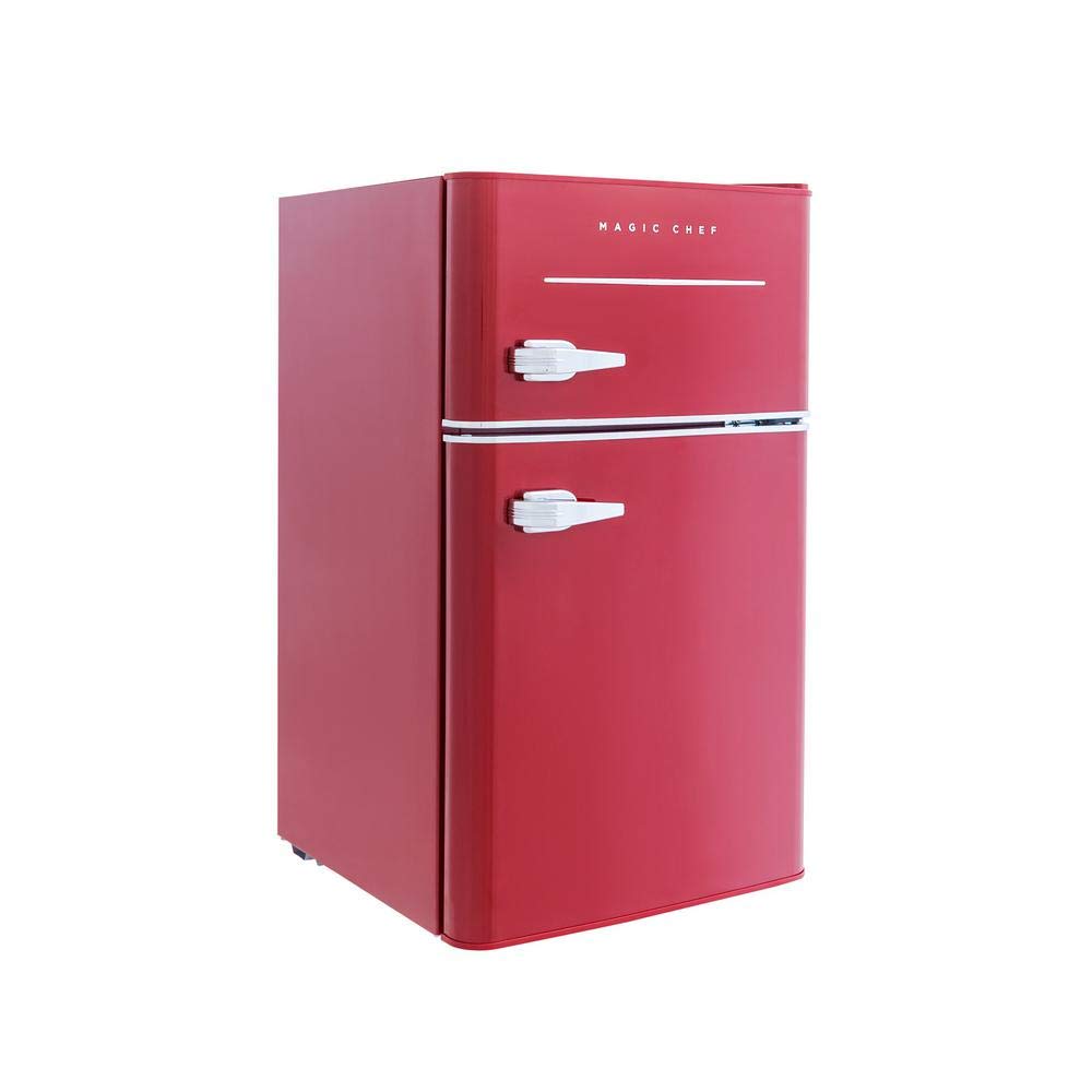 Magic Chef Retro Mini Refrigerator 3.2 cu. ft. 2-Door Fridge in Red