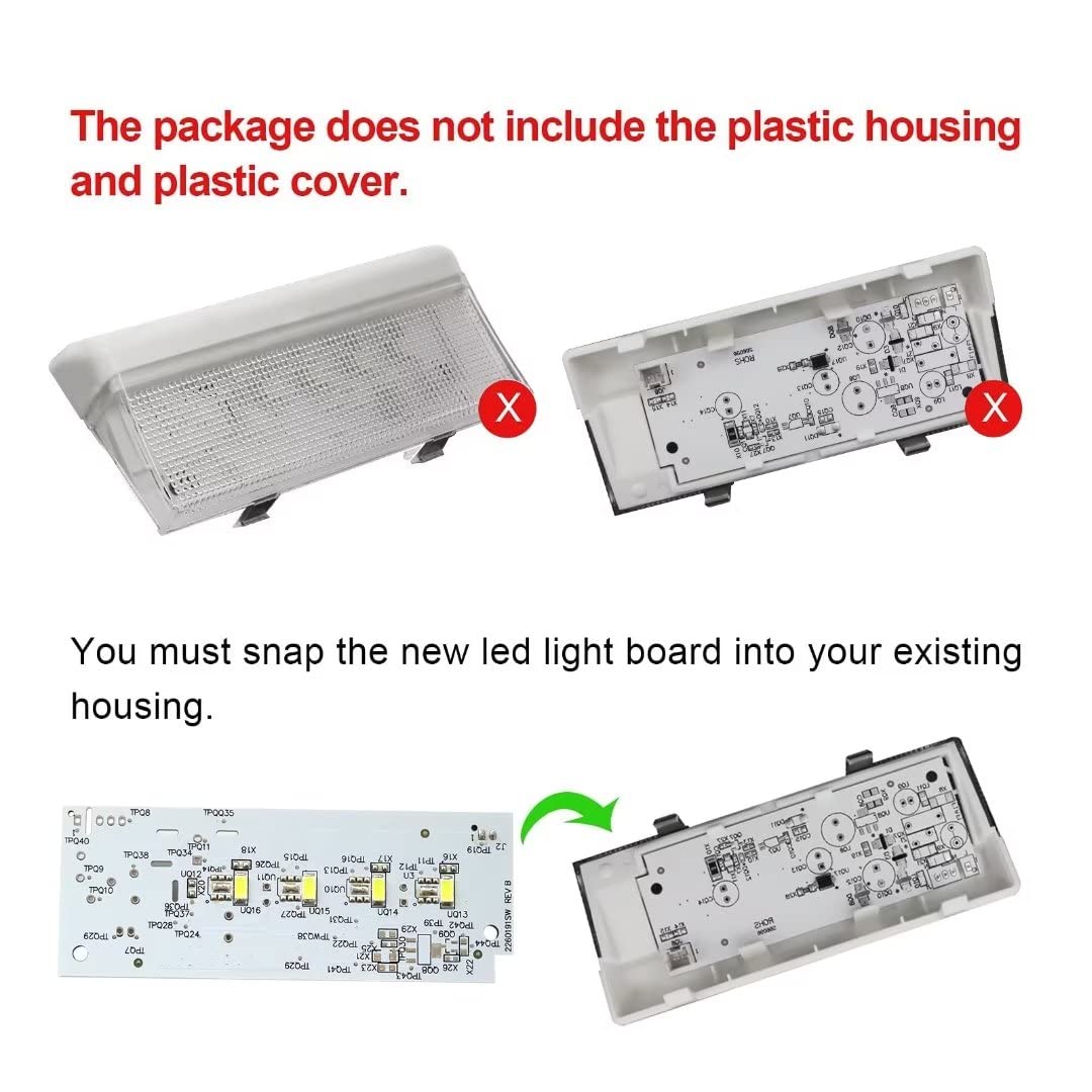 GRABOTE Refrigerator Lights Board, 1Pcs W10515058 LED Driver + 2Pcs W10515057 for Kenmore 10641153211 Refrigerator