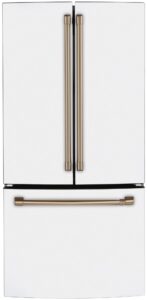 cafe cwe19sp4nw2 18.6 cu. ft. french door refrigerator in matte white, fingerprint resistant, counter depth and energy star