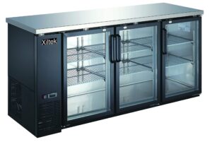 xiltek new 72" three glass door back bar beer cooler refrigerator