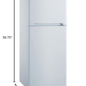 Magic Cool MCR10WI Apartment Refrigerator Freestanding Slim Design Full Fridge with Top Freezer for Condo, House, Small Kitchen Use, White