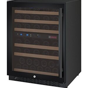 Allavino 24" Wide FlexCount II Tru-Vino 56 Bottle Dual Zone Black Left Hinge Wine Refrigerator