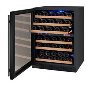 Allavino 24" Wide FlexCount II Tru-Vino 56 Bottle Dual Zone Black Left Hinge Wine Refrigerator