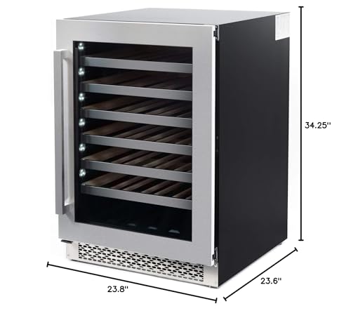 COSMO COS-24BIWCS 48-Bottle Stainless Steel 24 in. Single Zone Compressor Wine Cooler