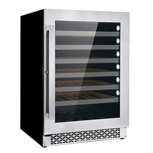 cosmo cos-24biwcs 48-bottle stainless steel 24 in. single zone compressor wine cooler