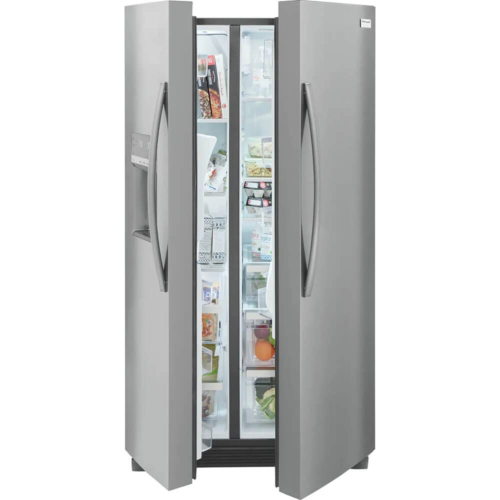 GRSC2352AF 36" Freestanding Counter Depth Side by Side Refrigerator with 22.2 cu. ft. Capacity, 3 Glass Shelves, Ice Maker, Automatic Defrost, in Stainless Steel