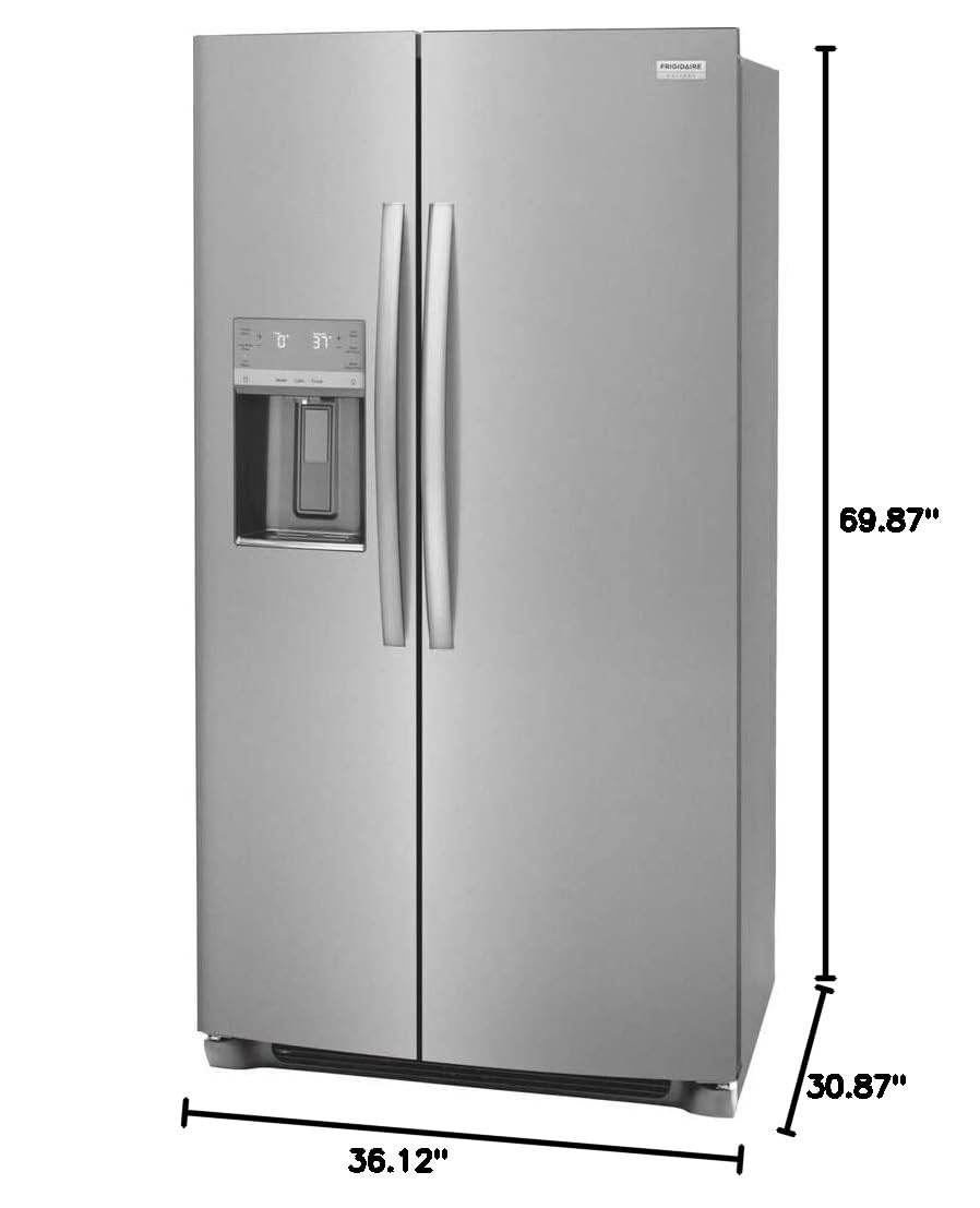 GRSC2352AF 36" Freestanding Counter Depth Side by Side Refrigerator with 22.2 cu. ft. Capacity, 3 Glass Shelves, Ice Maker, Automatic Defrost, in Stainless Steel