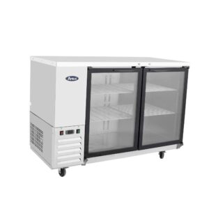 atosa mbb48g two section 50w back bar cooler with glass doors