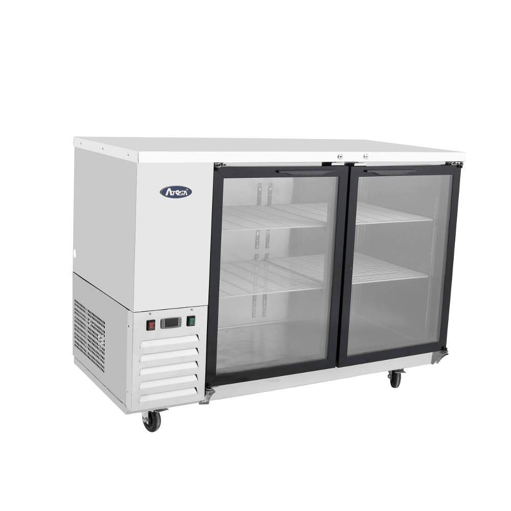 Atosa MBB48G Two Section 50W Back Bar Cooler with Glass Doors