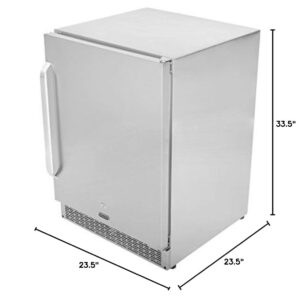 Whynter BOR-53024-SSW Built-in Outdoor 5.3 cu.ft. Beverage Refrigerator Cooler, Stainless Steel, One Size, 24" wide, Silver