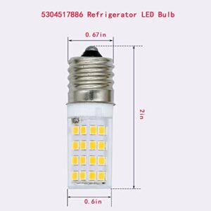 kzfuli 5304517886 Refrigerator LED Bulb. Compatible with 5304498578 KEID28a KEL2811 Refrigerator. E17 Wide Voltage Design 85V-265V 3.5W 2Pcs (Warm Light)