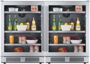avallon abr242sgdual 48 inch wide 280 can energy efficient beverage center with led lighting, double pane glass, touch control panel and lockable doors