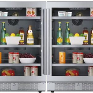 Avallon ABR242SGDUAL 48 Inch Wide 280 Can Energy Efficient Beverage Center with LED Lighting, Double Pane Glass, Touch Control Panel and Lockable Doors