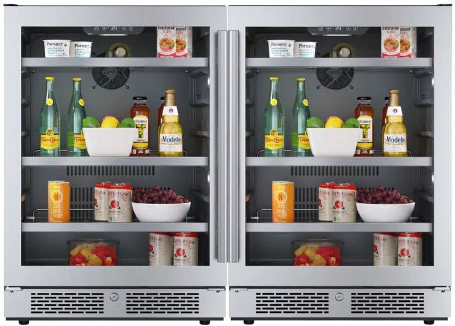 Avallon ABR242SGDUAL 48 Inch Wide 280 Can Energy Efficient Beverage Center with LED Lighting, Double Pane Glass, Touch Control Panel and Lockable Doors