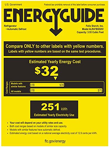 Summit Appliance ALR47BSSHV 20" Wide Built-In All-Refrigerator, ADA Compliant, Adjustable Thermostat, 3.53 cu.ft Capacity, Removable Door Racks, Temperature Alarms, Automatic Defrost