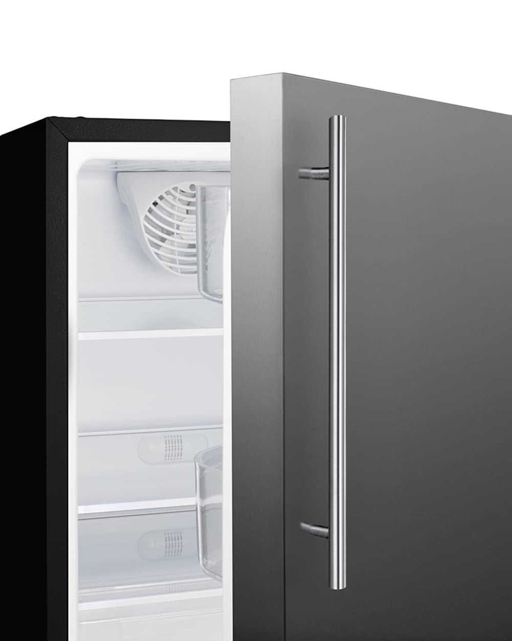 Summit Appliance ALR47BSSHV 20" Wide Built-In All-Refrigerator, ADA Compliant, Adjustable Thermostat, 3.53 cu.ft Capacity, Removable Door Racks, Temperature Alarms, Automatic Defrost