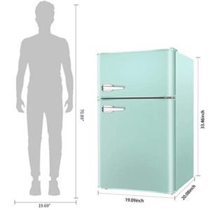 LHRIVER 3.2 Cubic Feet Compact Refrigerator with Freezer,Adjustable Mechanical Thermostat, Energy Saving, Compact Beverage Refrigerator with LED Use for Dorm, Apartment