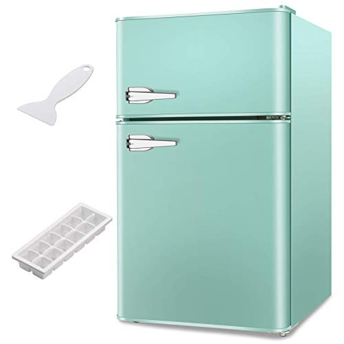 LHRIVER 3.2 Cubic Feet Compact Refrigerator with Freezer,Adjustable Mechanical Thermostat, Energy Saving, Compact Beverage Refrigerator with LED Use for Dorm, Apartment