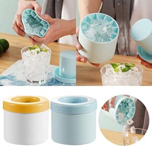 2022 new ice cubes maker,decompress ice lattice,3d cylinder silicone ice lattice molding ice cup ice maker ice tray press-type easy-release ice lattice 1.3cm ice cubes (light blue), (dq1321)