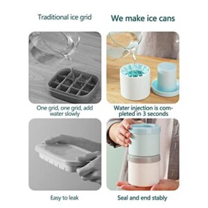 2022 New Ice Cubes Maker,Decompress Ice Lattice,3D Cylinder Silicone Ice Lattice Molding Ice Cup Ice Maker Ice Tray Press-type Easy-release Ice Lattice 1.3cm Ice Cubes (Light Blue), (DQ1321)