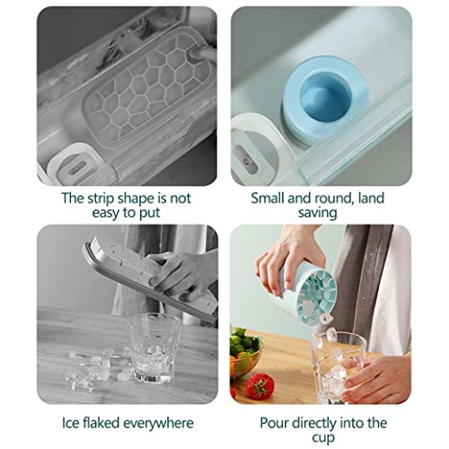 2022 New Ice Cubes Maker,Decompress Ice Lattice,3D Cylinder Silicone Ice Lattice Molding Ice Cup Ice Maker Ice Tray Press-type Easy-release Ice Lattice 1.3cm Ice Cubes (Light Blue), (DQ1321)