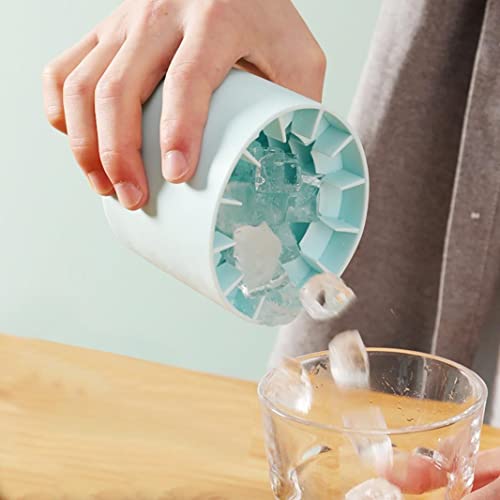 2022 New Ice Cubes Maker,Decompress Ice Lattice,3D Cylinder Silicone Ice Lattice Molding Ice Cup Ice Maker Ice Tray Press-type Easy-release Ice Lattice 1.3cm Ice Cubes (Light Blue), (DQ1321)