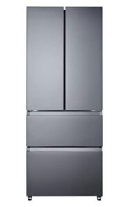summit appliance fdrd152pl 27.5" wide french door refrigerator-freezer, stainless steel look, digital controls, interior led light, open door alarm, no-frost operation, energy saving function