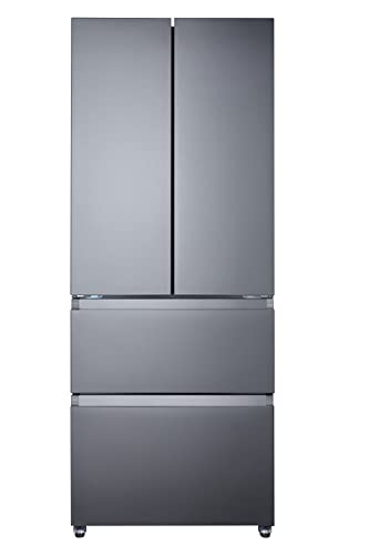 Summit Appliance FDRD152PL 27.5" Wide French Door Refrigerator-Freezer, Stainless Steel Look, Digital Controls, Interior LED Light, Open Door Alarm, No-frost Operation, Energy Saving Function