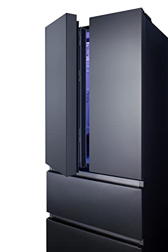 Summit Appliance FDRD152PL 27.5" Wide French Door Refrigerator-Freezer, Stainless Steel Look, Digital Controls, Interior LED Light, Open Door Alarm, No-frost Operation, Energy Saving Function