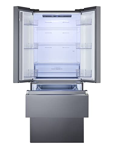 Summit Appliance FDRD152PL 27.5" Wide French Door Refrigerator-Freezer, Stainless Steel Look, Digital Controls, Interior LED Light, Open Door Alarm, No-frost Operation, Energy Saving Function